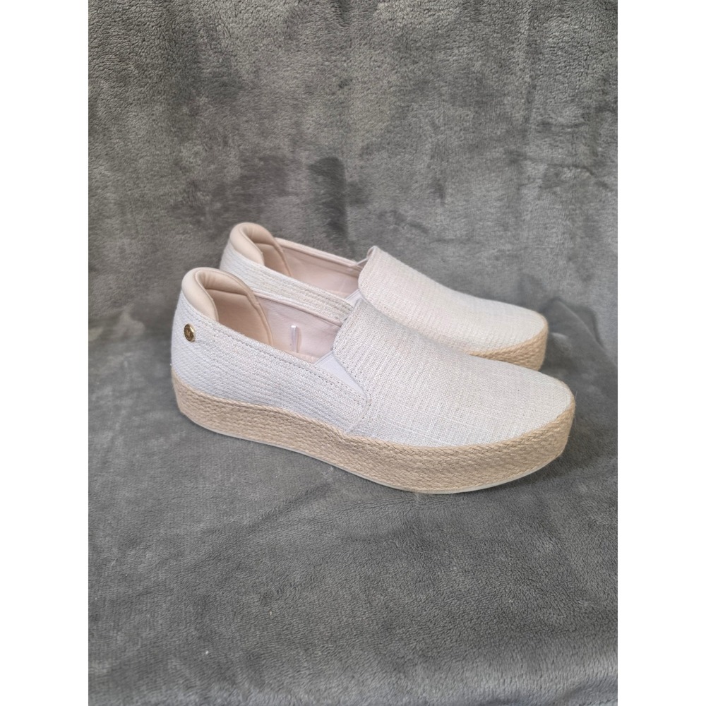 Skechers Martha Stewart Platform Espadrille Slip On Sneakers Off White Size 10